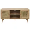 MAYA - Meuble TV 2 Portes Effet Bois Et Façades Rotin 1 MAYA - Meuble TV 2 Portes Effet Bois Et Façades Rotin -Pas Cher Mobiliora Magasin meuble tv 9494171