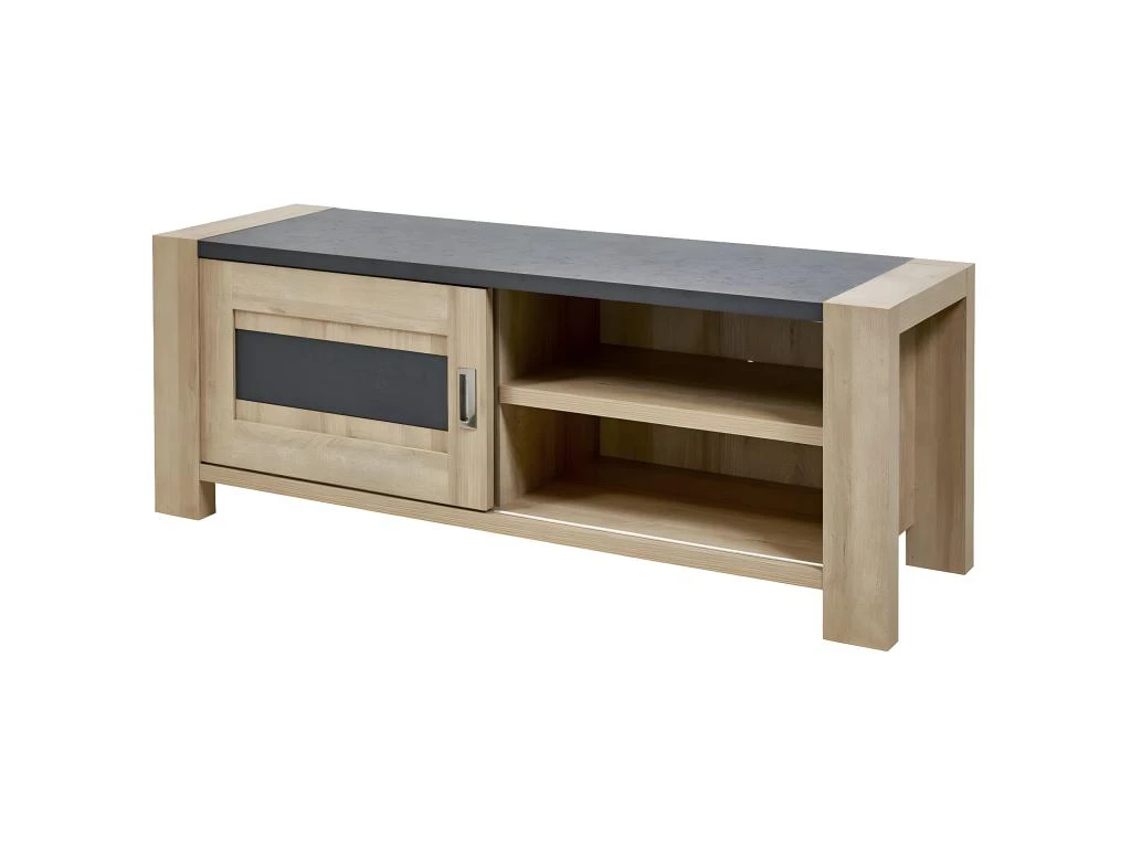 IRIS - Meuble TV 1 Porte Coulissante Imitation Bois 4 IRIS - Meuble TV 1 Porte Coulissante Imitation Bois – Image 2