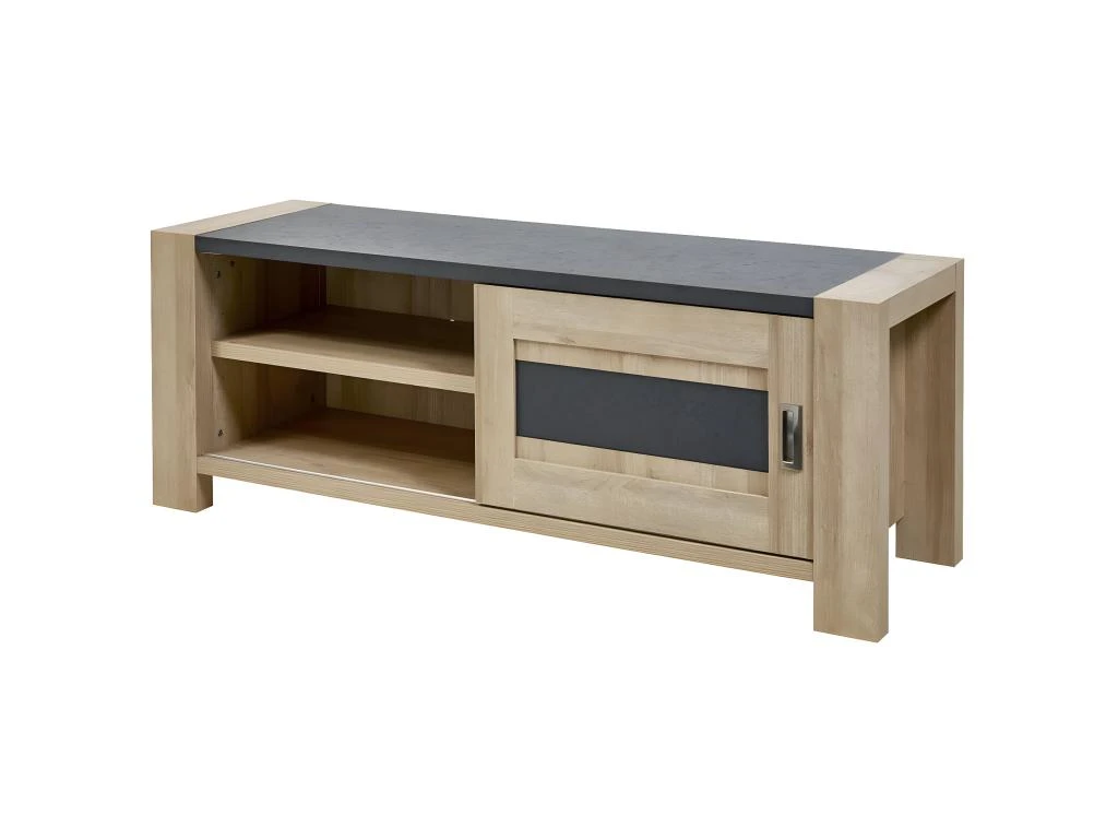 IRIS - Meuble TV 1 Porte Coulissante Imitation Bois 5 IRIS - Meuble TV 1 Porte Coulissante Imitation Bois – Image 3