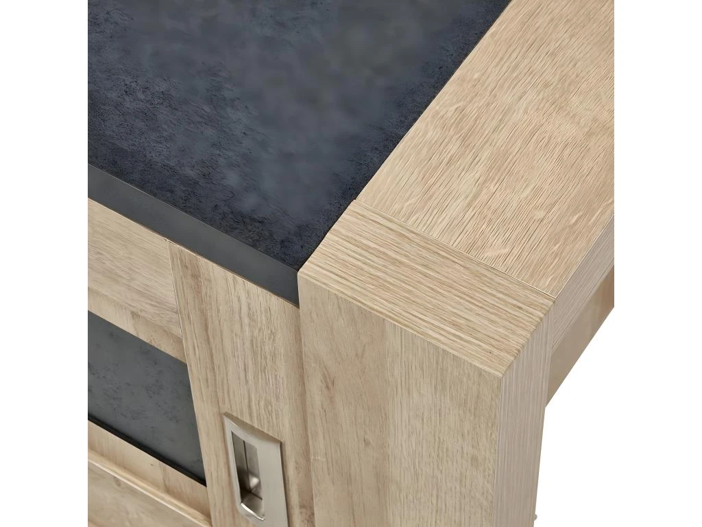 IRIS - Meuble TV 1 Porte Coulissante Imitation Bois 7 IRIS - Meuble TV 1 Porte Coulissante Imitation Bois – Image 5