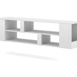 Meuble TV Mural 155 Cm Cleon Blanc -Pas Cher Mobiliora Magasin meuble tv 9495097