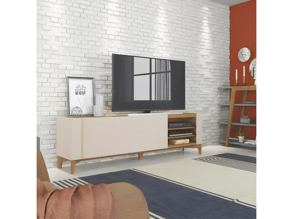 Meuble TV 203 Cm TV 72 Pouces Blanc Chêne 3 Meuble TV 203 Cm TV 72 Pouces Blanc Chêne