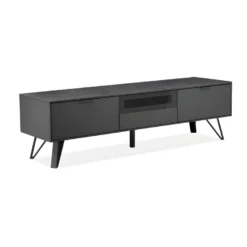 Meuble TV Gris Anthracite Céramique Et Pied Métal 3 Tiroirs - ONYX -Pas Cher Mobiliora Magasin meuble tv 9496411