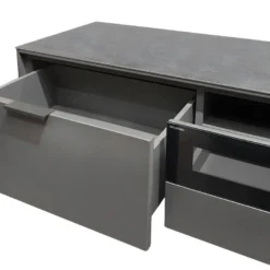 Meuble TV Gris Anthracite Céramique Et Pied Métal 3 Tiroirs - ONYX -Pas Cher Mobiliora Magasin meuble tv 9496417