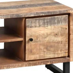 ODILON - Meuble TV 2 Portes Acier Et Bois Massif -Pas Cher Mobiliora Magasin meuble tv 9497019