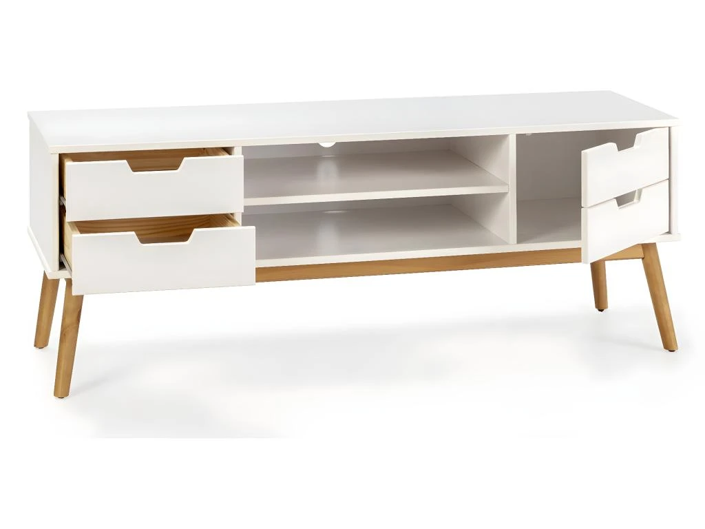 Meuble Tv Baku 1 Porte Et 2 Tiroir Couleur Blanc, 140 Cm 4 Meuble Tv Baku 1 Porte Et 2 Tiroir Couleur Blanc, 140 Cm – Image 2