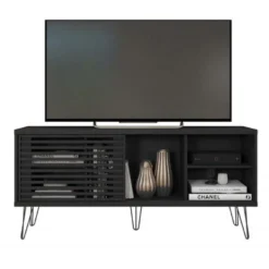 Meuble TV 55 Pouces Noir Pieds Métal -Pas Cher Mobiliora Magasin meuble tv 9499207