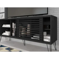 Meuble TV 55 Pouces Noir Pieds Métal -Pas Cher Mobiliora Magasin meuble tv 9499209