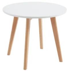 Table Enfant En MDF Et Hêtre - Blanc Et Naturel - LOULOUNE -Pas Cher Mobiliora Magasin table a manger 12510725
