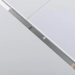 Table Extensible Et Relevable 2 En 1 - MDF Et Acier Inoxydable - Naturel Et Blanc - CAPANI -Pas Cher Mobiliora Magasin table a manger 19528181