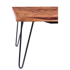 Table Basse En Bois De Sheesham Et Métal - Naturel Et Noir - CARANA -Pas Cher Mobiliora Magasin table a manger 7337011