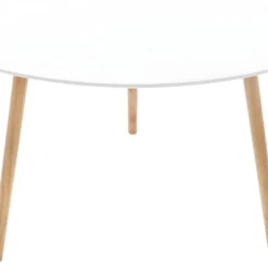 Table à Café Blanche En MDF Et Chêne - Dim : L. 60 X L. 60 X H. 45 Cm