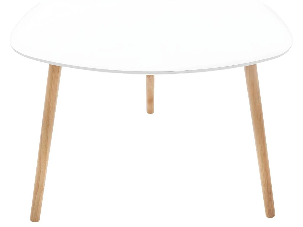 Table à Café Blanche En MDF Et Chêne - Dim : L. 60 X L. 60 X H. 45 Cm 3 Table à Café Blanche En MDF Et Chêne - Dim : L. 60 X L. 60 X H. 45 Cm