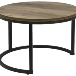 Set De 2 Tables Basses Christchurch Rondes Gigognes Effet Bois [en.casa] -Pas Cher Mobiliora Magasin table basse 10012003