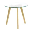 THEANA - Table Basse Ronde Verre Trempé Et Pieds Métal -Pas Cher Mobiliora Magasin table basse 10016665