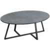 KERIA - Table Basse Ovale Aspect Céramique Grise -Pas Cher Mobiliora Magasin table basse 10017695