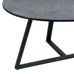 KERIA - Table Basse Ovale Aspect Céramique Grise -Pas Cher Mobiliora Magasin table basse 10017699