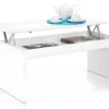 Table Basse Blanc Brillant Avec Plateau Relevable -Pas Cher Mobiliora Magasin table basse 10151445