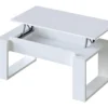 Table Basse à Plateau Relevable Coloris Blanc Artic - Longueur 102 X Profondeur 50 X Hauteur 43/54 Cm -Pas Cher Mobiliora Magasin table basse 10151481