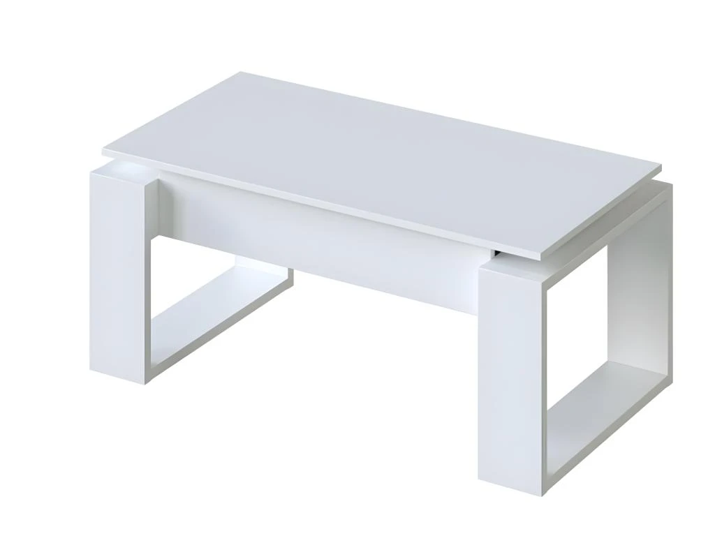 Table Basse à Plateau Relevable Coloris Blanc Artic - Longueur 102 X Profondeur 50 X Hauteur 43/54 Cm 4 Table Basse à Plateau Relevable Coloris Blanc Artic - Longueur 102 X Profondeur 50 X Hauteur 43/54 Cm – Image 2