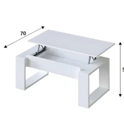 Table Basse à Plateau Relevable Coloris Blanc Artic - Longueur 102 X Profondeur 50 X Hauteur 43/54 Cm 7 Table Basse à Plateau Relevable Coloris Blanc Artic - Longueur 102 X Profondeur 50 X Hauteur 43/54 Cm -Pas Cher Mobiliora Magasin table basse 10151485