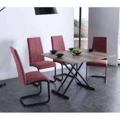 Table Basse Relevable Rectangulaire Extensible Coloris Noyer / Pieds Noir -Longueur 100 X Largeur 50-100 Cm -Pas Cher Mobiliora Magasin table basse 10151521