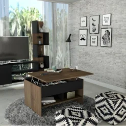 Table Basse Relevable 90 Cm Châtaignier Noir -Pas Cher Mobiliora Magasin table basse 10151541