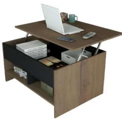 Table Basse Relevable 90 Cm Châtaignier Noir -Pas Cher Mobiliora Magasin table basse 10151543