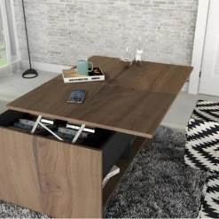 Table Basse Relevable 90 Cm Châtaignier Noir -Pas Cher Mobiliora Magasin table basse 10151545