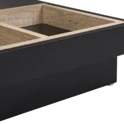 Table Basse - Plateau Pivotant - MDF Laqué Noir Et Naturel - FAUSTO -Pas Cher Mobiliora Magasin table basse 10557957