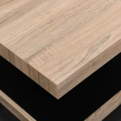 Table Basse - Plateau Pivotant - MDF Laqué Noir Et Naturel - FAUSTO -Pas Cher Mobiliora Magasin table basse 10557959