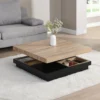 Table Basse - Plateau Pivotant - MDF Laqué Noir Et Naturel - FAUSTO 1 Table Basse - Plateau Pivotant - MDF Laqué Noir Et Naturel - FAUSTO -Pas Cher Mobiliora Magasin table basse 10557973