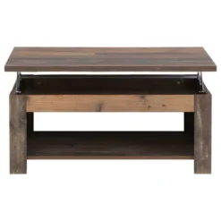 Table Basse Avec Plateau Relevable Effet Bois Vieilli - BUCK -Pas Cher Mobiliora Magasin table basse 10567973