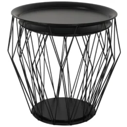 Set De 2 Tables Basses Kabul, Plateau En Noir Et Structure En Métal En Noir 11 Set De 2 Tables Basses Kabul, Plateau En Noir Et Structure En Métal En Noir -Pas Cher Mobiliora Magasin table basse 10585611