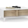 Table Basse Relevable Kira Couleur Chêne/Blanc, 100 Cm Largeur -Pas Cher Mobiliora Magasin table basse 10724347