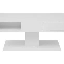 Table Basse Avec Plateau Pivotant, 2 Tiroirs Et 2 Niches - MDF - Blanc Laqué - ILYA 12 Table Basse Avec Plateau Pivotant, 2 Tiroirs Et 2 Niches - MDF - Blanc Laqué - ILYA -Pas Cher Mobiliora Magasin table basse 10727265