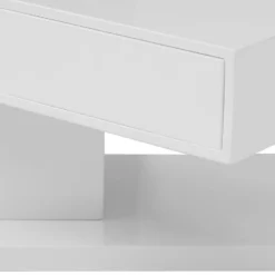 Table Basse Avec Plateau Pivotant, 2 Tiroirs Et 2 Niches - MDF - Blanc Laqué - ILYA 14 Table Basse Avec Plateau Pivotant, 2 Tiroirs Et 2 Niches - MDF - Blanc Laqué - ILYA -Pas Cher Mobiliora Magasin table basse 10727271