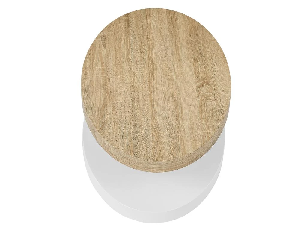 Table Basse Avec Plateau Pivotant - MDF - Naturel Et Blanc - VITALY 10 Table Basse Avec Plateau Pivotant - MDF - Naturel Et Blanc - VITALY – Image 8