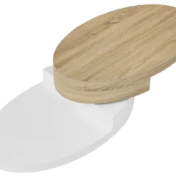Table Basse Avec Plateau Pivotant - MDF - Naturel Et Blanc - VITALY 19 Table Basse Avec Plateau Pivotant - MDF - Naturel Et Blanc - VITALY -Pas Cher Mobiliora Magasin table basse 10727911