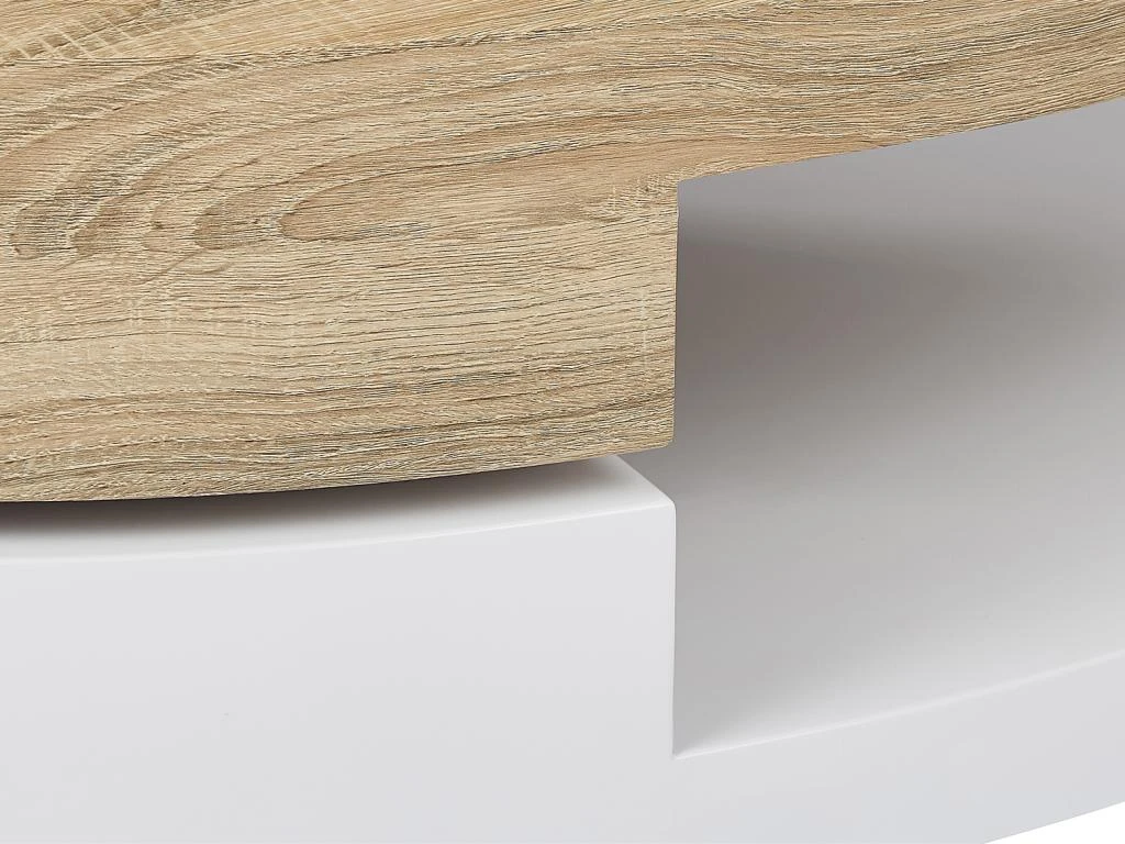 Table Basse Avec Plateau Pivotant - MDF - Naturel Et Blanc - VITALY 11 Table Basse Avec Plateau Pivotant - MDF - Naturel Et Blanc - VITALY – Image 9