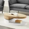 Table Basse Avec Plateau Pivotant - MDF - Naturel Et Blanc - VITALY 2 Table Basse Avec Plateau Pivotant - MDF - Naturel Et Blanc - VITALY -Pas Cher Mobiliora Magasin table basse 10727927