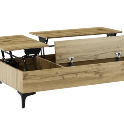 Table Basse Avec 2 Plateaux Relevables Et 1 Porte - MDF Et Acier - Naturel Et Noir - KAYLINO 20 Table Basse Avec 2 Plateaux Relevables Et 1 Porte - MDF Et Acier - Naturel Et Noir - KAYLINO -Pas Cher Mobiliora Magasin table basse 10735317