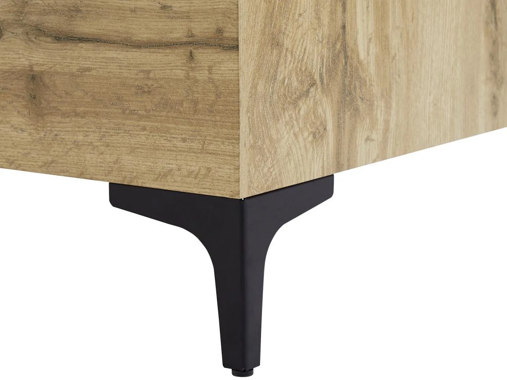Table Basse Avec 2 Plateaux Relevables Et 1 Porte - MDF Et Acier - Naturel Et Noir - KAYLINO 11 Table Basse Avec 2 Plateaux Relevables Et 1 Porte - MDF Et Acier - Naturel Et Noir - KAYLINO – Image 9