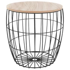 Lot De 3 Tables à Café En Bois Clair Et Métal Noir 7 Lot De 3 Tables à Café En Bois Clair Et Métal Noir -Pas Cher Mobiliora Magasin table basse 10735963