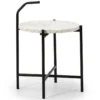 Table Auxiliaire Yala Avec Plateau En Terrazzo Blanc Et Pieds Métalliques En Noir Mat -Pas Cher Mobiliora Magasin table basse 10761749