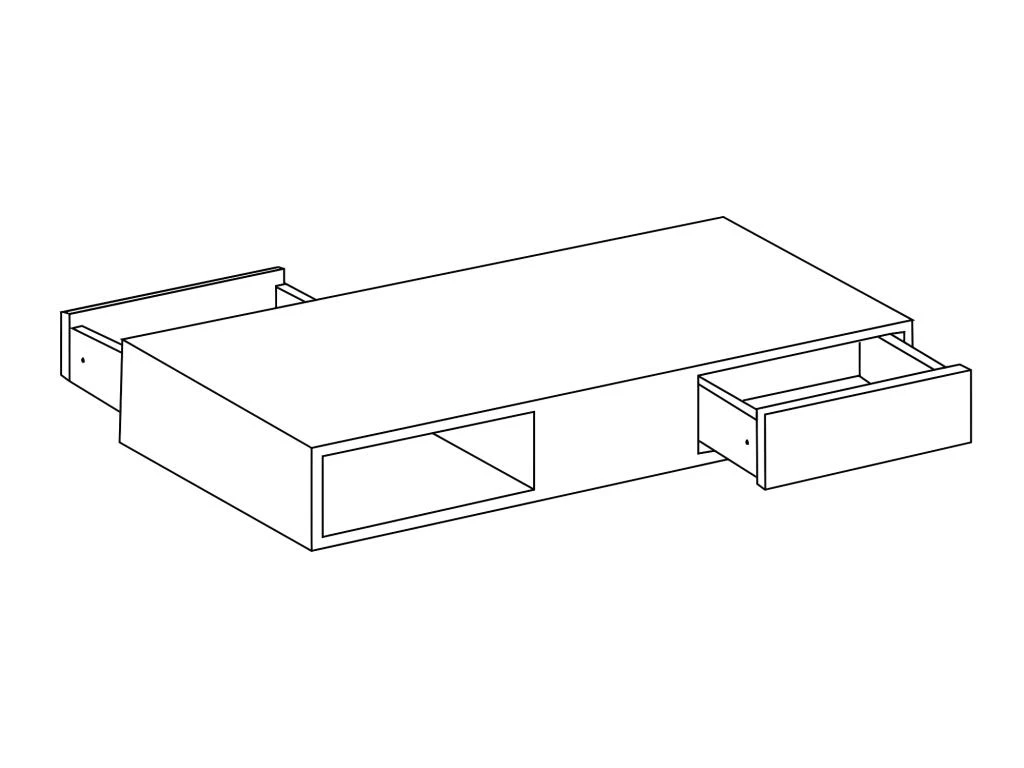 Table Basse Avec Plateau Pivotant, 2 Tiroirs Et 2 Niches - MDF - Blanc Laqué - ILYA 10 Table Basse Avec Plateau Pivotant, 2 Tiroirs Et 2 Niches - MDF - Blanc Laqué - ILYA – Image 8