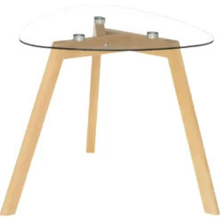 Lot De 2 Tables à Café Gigognes En Verre Trempé Et Bois De Hêtre -Pas Cher Mobiliora Magasin table basse 10772977