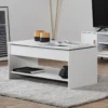 Table Basse Avec Plateau Relevable Blanche HEDDA - HAPPY GARDEN
