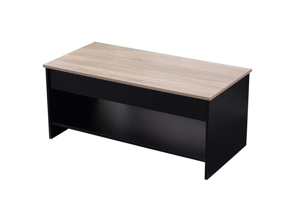 Table Basse Avec Plateau Relevable Noire Et Bois HEDDA - HAPPY GARDEN 4 Table Basse Avec Plateau Relevable Noire Et Bois HEDDA - HAPPY GARDEN â Image 2