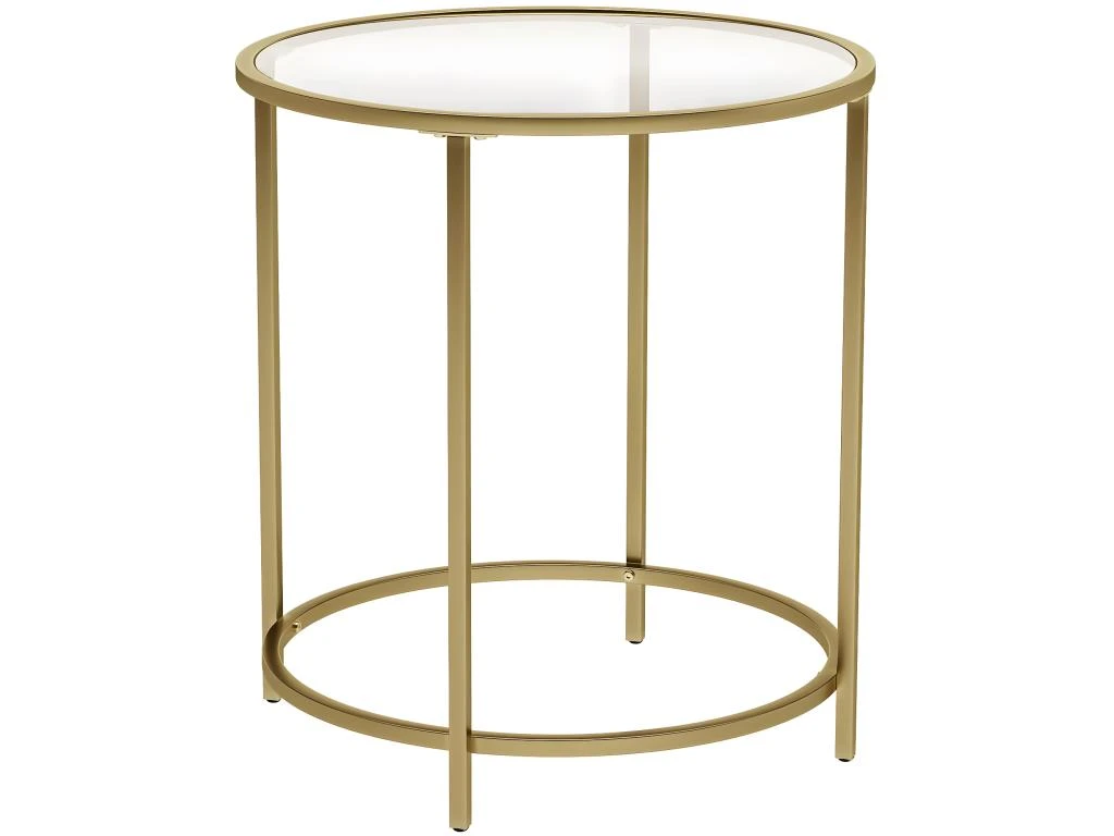 Table D 'appoint Ronde Dessus En Verre Trempé Cadre En Métal Bout De Canapé Table Console Table De Chevet Pour Salon Balcon Doré 12_0001028/2 3 Table D 'appoint Ronde Dessus En Verre Trempé Cadre En Métal Bout De Canapé Table Console Table De Chevet Pour Salon Balcon Doré 12_0001028/2